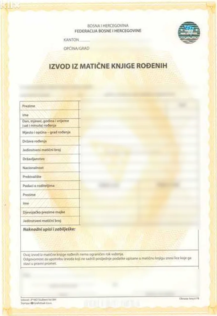 Bosnian Document Translations