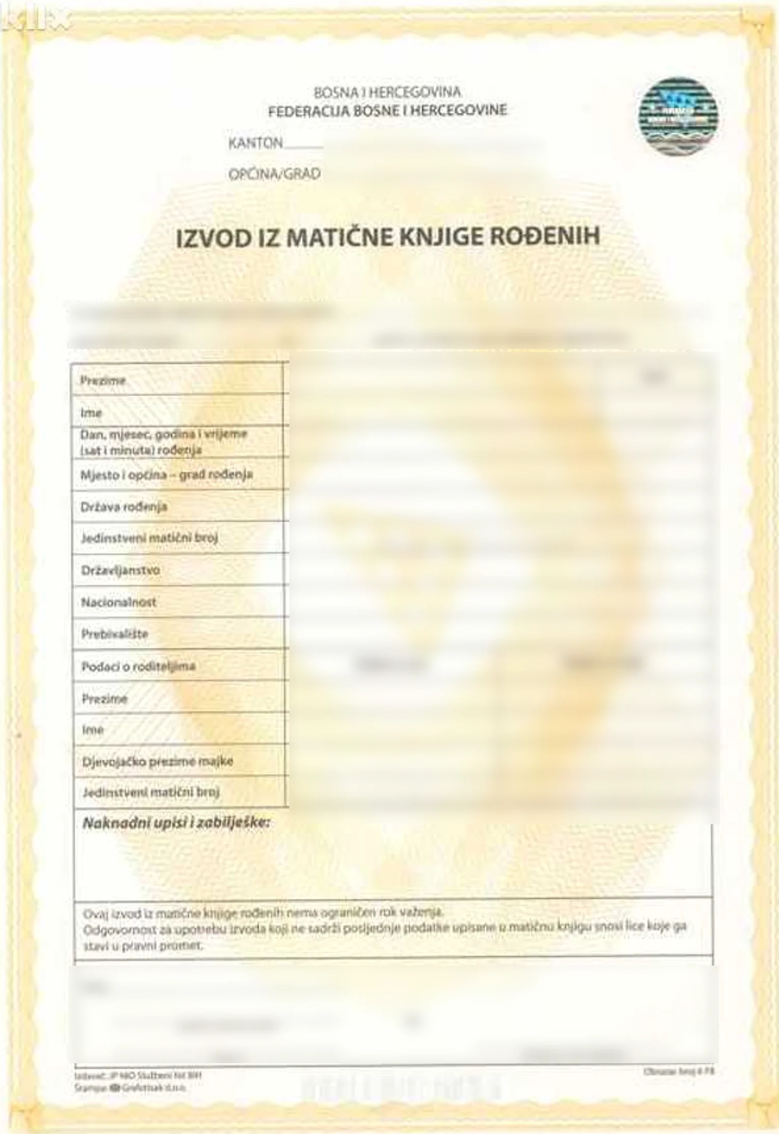 Bosnian Document Translations