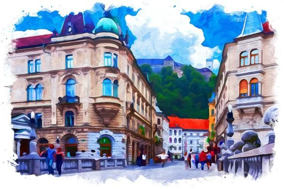 Ljubljana Slovenia Exquisite Watercolor Graphics 49045450 1 580x387 1 Slovenian Translator Brisbane