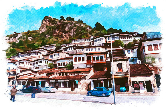 Tirana Albania Exquisite Watercolor Graphics 49248246 1 NAATI Certified Albanian Translations