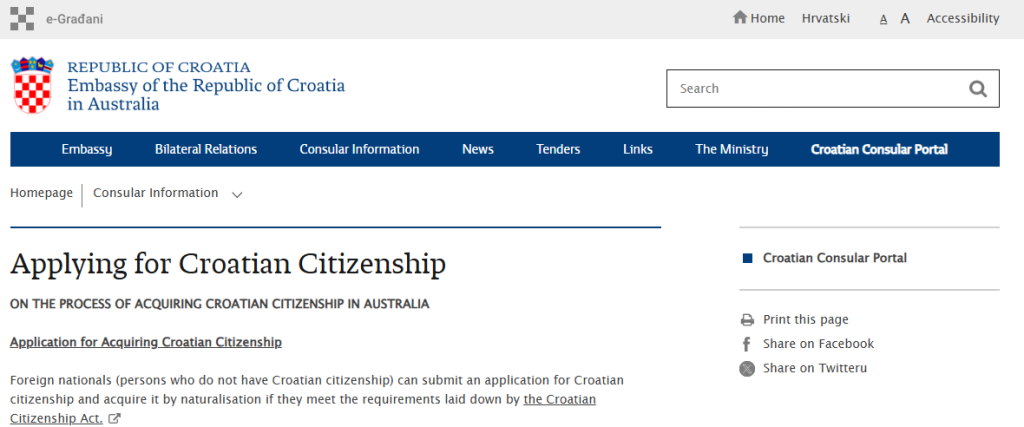 Applying for Croatian Citizenship Australia